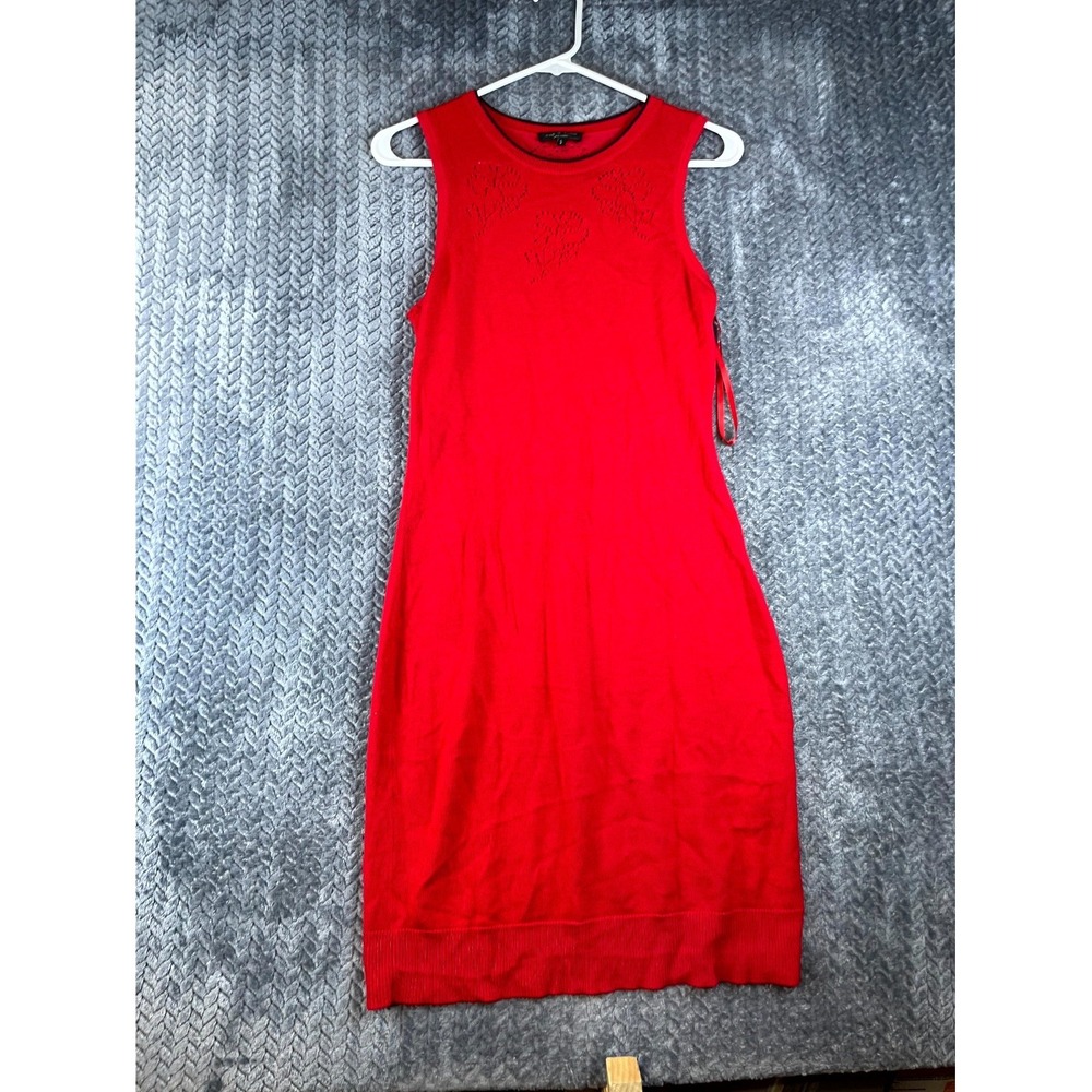 Rag & Bone Adriana Shift Dress Womens Small Red Knit Merino Wool Sleeveless